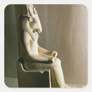 Adesivo Quadrado Estátua do deus Montu com a cabeça de um touro, 