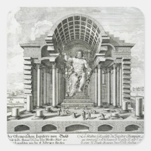 Adesivo Quadrado Estátua do olímpico Zeus, feita por Phidias no