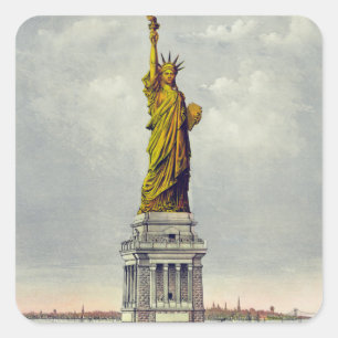 Adesivo Quadrado Estátua Vintage da Liberdade e