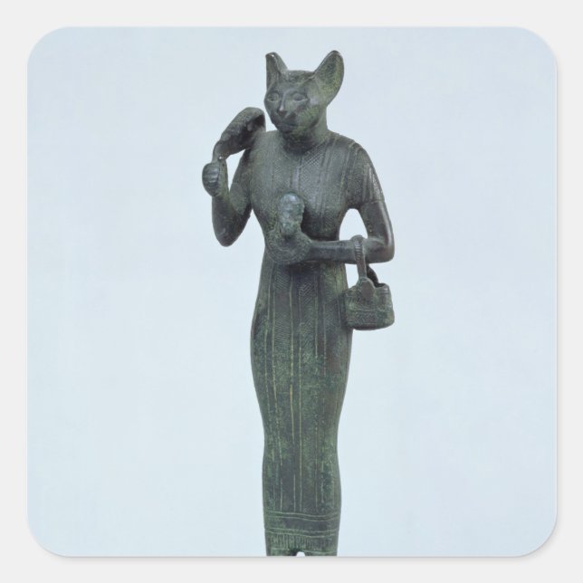 Adesivo Quadrado Estatueta da Deusa Bastet (Frente)