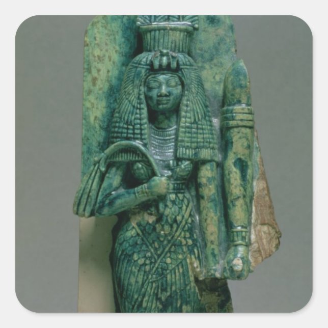 Adesivo Quadrado Estatueta da Rainha Tiye, esposa de Amenophis III, (Frente)