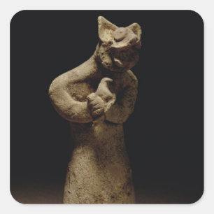 Adesivo Quadrado Estatueta de um demônio com cabeça de leão, Mesopo