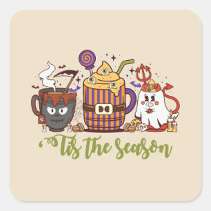 Adesivo Quadrado "Este Café De Halloween