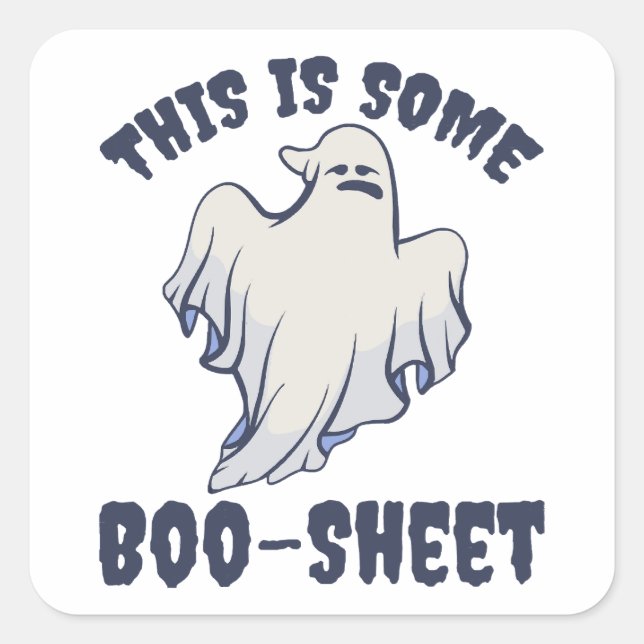 Adesivo Quadrado Este é um Boo Sheet Sassy Ghost (Frente)