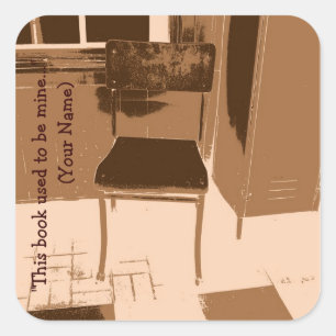 Adesivo Quadrado este livro costumava ser a placa adesiva da biblio