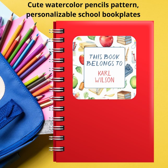 Adesivo Quadrado Este Livro Pertence A Eu De Volta Aos Livros Da Es (Criador carregado)