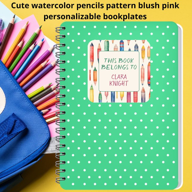 Adesivo Quadrado Este Livro Pertence A Eu Rosa De Volta Aos Livros  (Criador carregado)