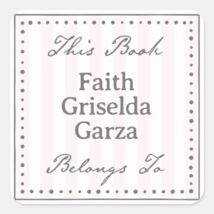 Adesivo Quadrado "Este Livro Pertence A" Modelo Sticker