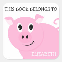 Este Livro Pertence A Suínos Rosa Personalizados