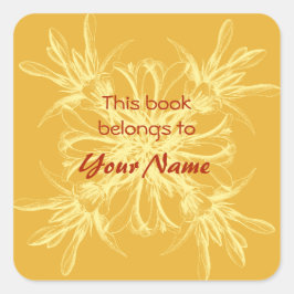 Adesivo Quadrado Este Livro Pertence A Vinhetas De Flor