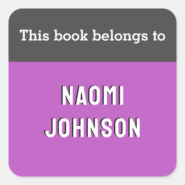 Adesivo Quadrado Este Livro Pertence Ao Moderno Personalizado De Ro (Frente)