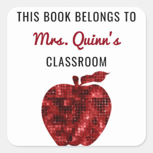 Adesivo Quadrado Este livro pertence ao professor personalizado