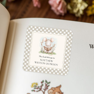 Adesivo Quadrado Este Livro Pertence Ao Rato da Floresta Ex-libris