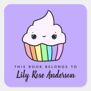 Adesivo Quadrado Este Livro Pertence Ao Reservatório De Cupcakes