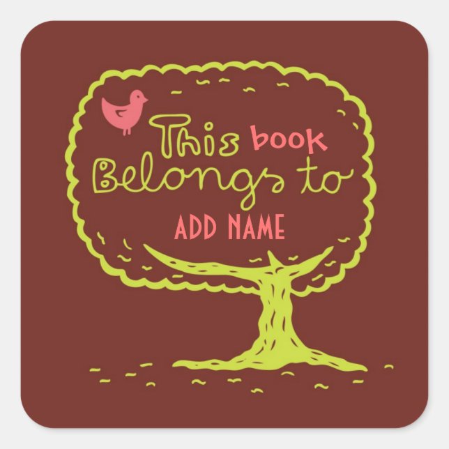 Adesivo Quadrado Este livro pertence ao Sticker (Frente)