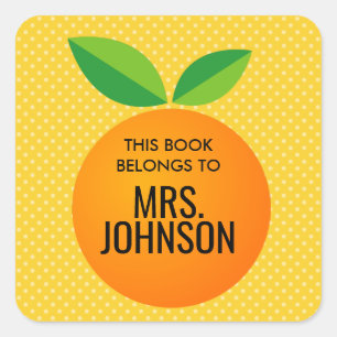 Adesivo Quadrado Este livro pertence aos autocolantes laranja