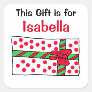 Adesivo Quadrado Este presente é para o Tag personalizado do