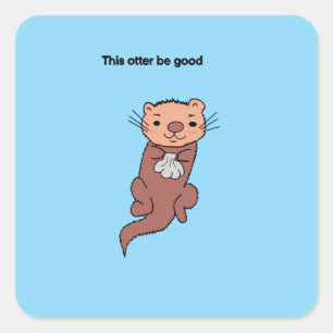 Adesivo Quadrado Este sticker de lontra é bom