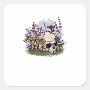Adesivo Quadrado Estética Cottagecore Cogumelo Homem Goblincore Fan