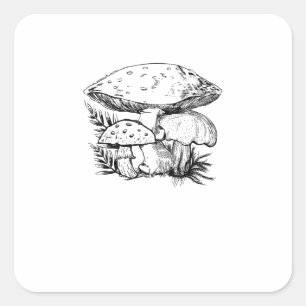 Adesivo Quadrado Estética Cute Cottagecore Cogumelo Fungo Goblincor