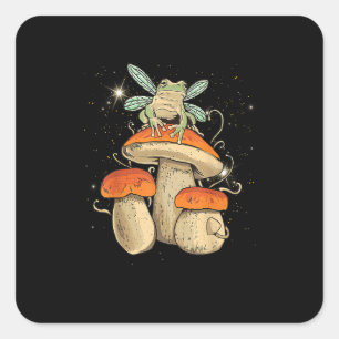 Adesivo Quadrado Estética Cute Cottagecore Cogumelo Sapo Goblincor