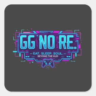 Adesivo Quadrado Estética de jogo Cyberpunk GG NO RE - Gamer Neon