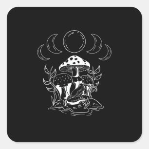Adesivo Quadrado Estética Goblincore e Cottagecore Mini de Cogumelo
