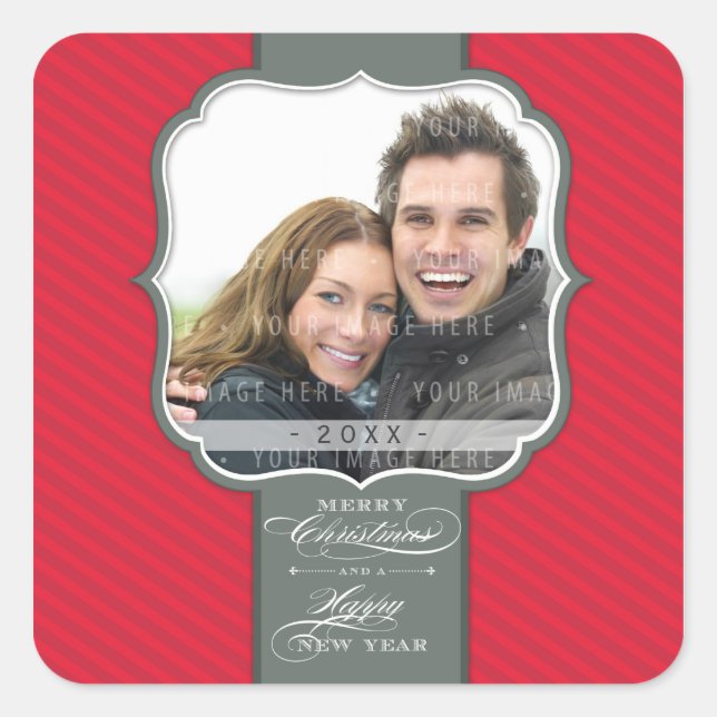 Adesivo Quadrado ESTICADOR DE FOTOS DO NATAL: lapela 7 (Frente)