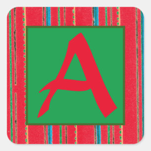 ADESIVO QUADRADO ESTICADOR DE NATAL INICIAL PERSONALIZÁVEL