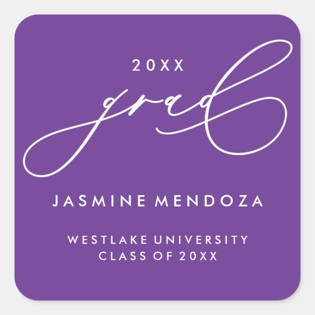 ADESIVO QUADRADO ESTICADOR SIMPLES DE GRADUAÇÃO DE CALLIGRÁFICO QUÍ (Frente)