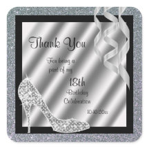 Estiletto de Glittery Silver e Streamers