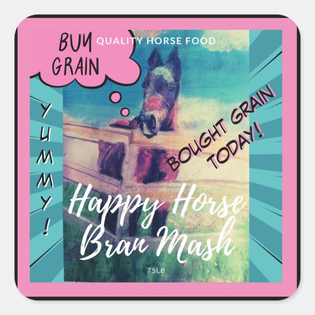 Adesivo Quadrado estilo cômico de grão doce Jamie (Frente)