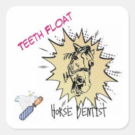 Adesivo Quadrado estilo cômico do cavalo flutuante