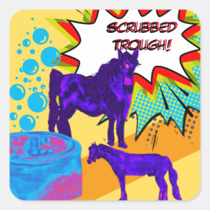 Adesivo Quadrado estilo cômico esfregado