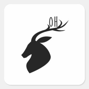 Adesivo Quadrado Estilo Criativo de Oh Deer Pun