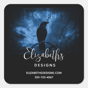 Adesivo Quadrado Estilo de Gótico Negro com Estilo Escuro em Execuç