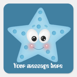 Adesivo Quadrado Estilo de praia bonito adiciona autocolante