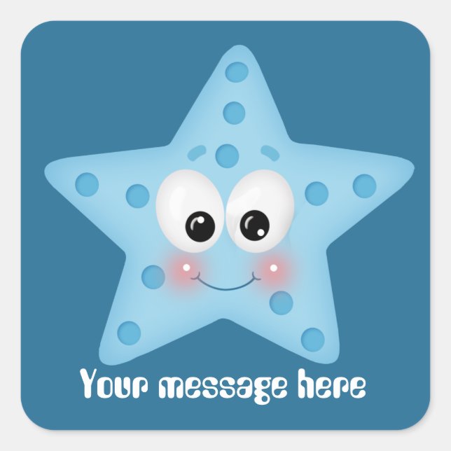 Adesivo Quadrado Estilo de praia bonito adiciona autocolante (Frente)