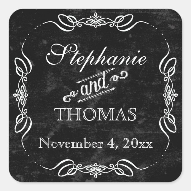 Adesivo Quadrado Estilo de Quadro de Alcatrão Ruptura Rústica Favor (Frente)