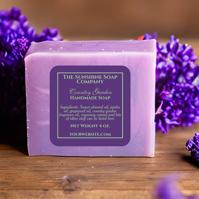 Adesivo Quadrado Estilo de vinheta escura, verde-roxo, superficial (Criador carregado)