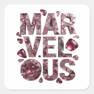 Adesivo Quadrado Estilo de Vinil MARAVILHOSO Rosa Única