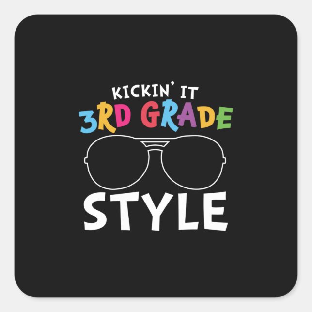 Adesivo Quadrado Estilo do Terceiro Grau de Professores (Frente)