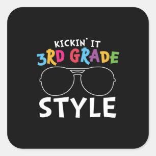 Adesivo Quadrado Estilo do Terceiro Grau de Professores