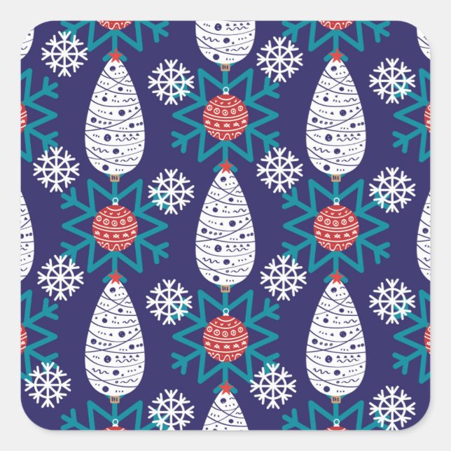 Adesivo Quadrado Estilo escandinavo de natal (Frente)