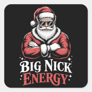 Adesivo Quadrado Estilo Grunhido Grande Energia Nick Divertido Nata