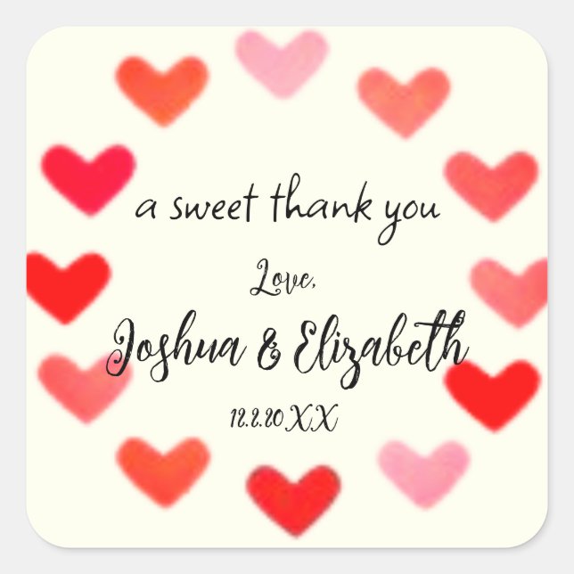 Adesivo Quadrado Estilo manuscrito simples de bondade de presente f (Frente)