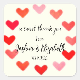 Adesivo Quadrado Estilo manuscrito simples de bondade de presente f