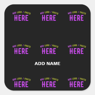 ADESIVO QUADRADO ESTILO MODERNO PRETO PERSONALIZÁVEL VERIFICADO COM