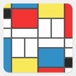 Adesivo Quadrado Estilo Mondrian