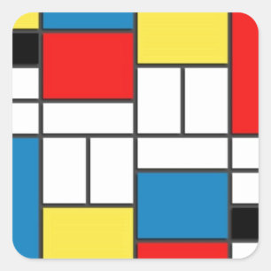 Adesivo Quadrado Estilo Mondrian